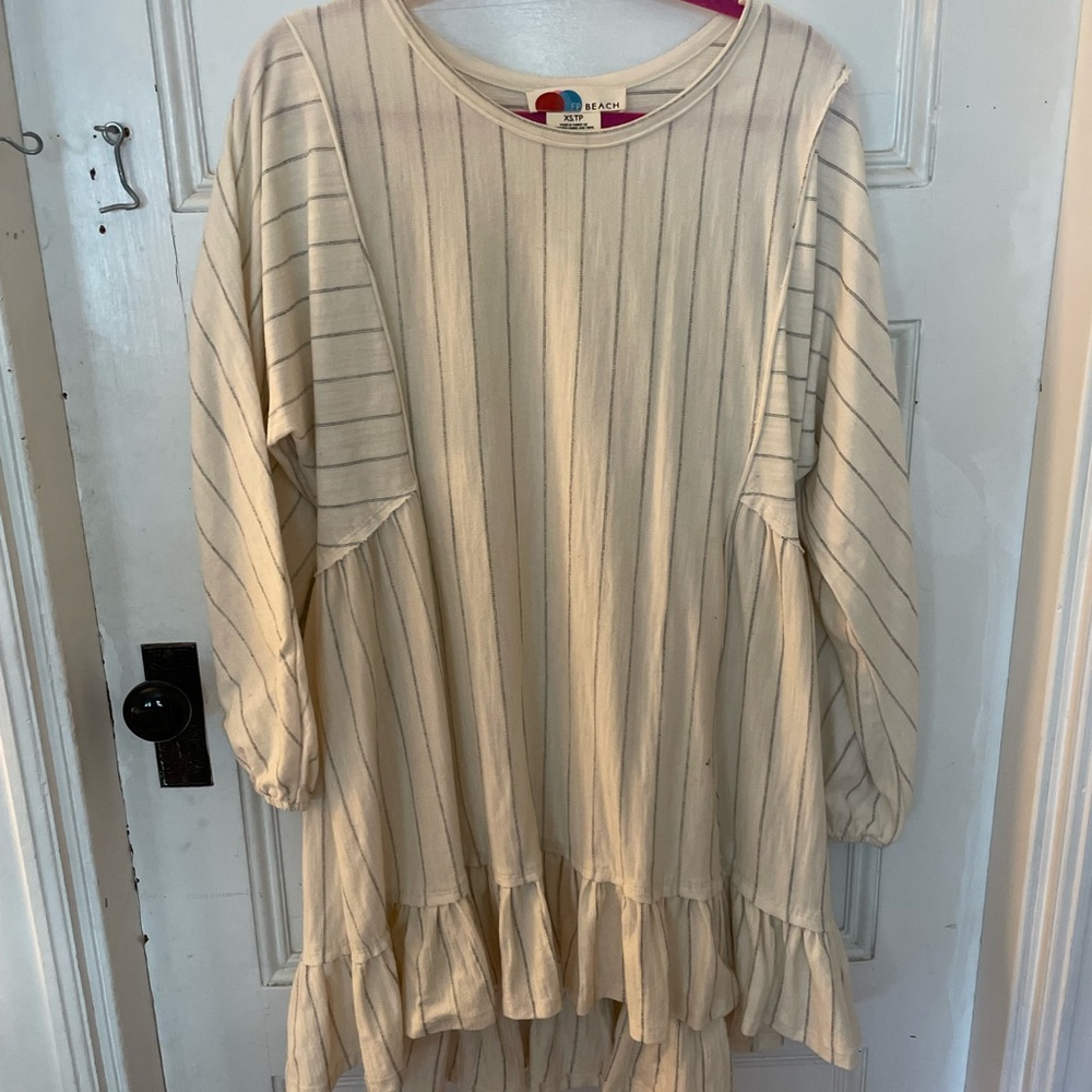Linen Free People FP Beach Collection Peasant Long Sleeve Dress